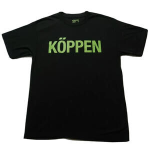 Koppen Mens Polyester Blend Crew Neck Black Athletic Outdoor T Shirt Medium